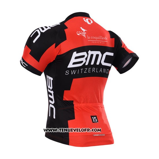 2015 Maillot Ciclismo BMC Noir et Orange Manches Courtes et Cuissard